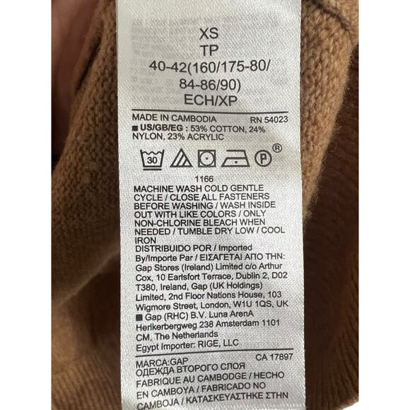 Gap Cardigan Sweater XS Beige Tan Neutral Basic Casual Comfy Twee Academia - Picture 5 of 6
